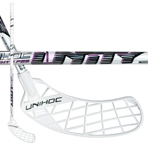 Florbalová hokejka UNIHOC UNITY TOP LIGHT II 29 white/purple 96cm R-17 - florbalová hůl