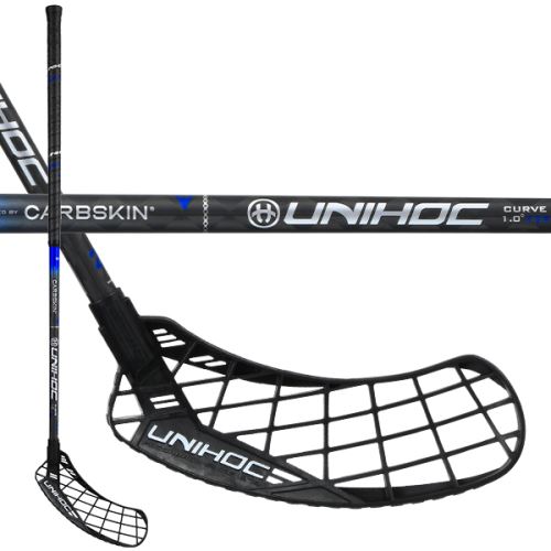 Florbalová hokejka UNIHOC EPIC CARBSKIN Curve 1.0° 29 blue 92cm L - florbalová hůl