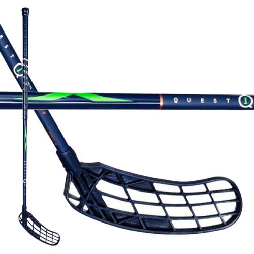 Florbalová hokejka SALMING Q1 X-shaft KZ TC 3° Navy/Fluo Green 100 (111cm) Right - florbalová hůl