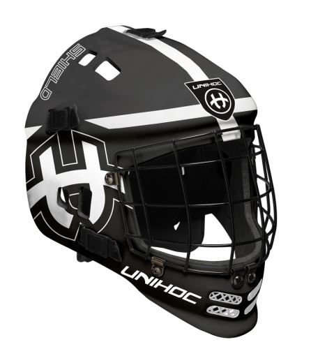 Brankářská florbalová helma UNIHOC GOALIE MASK SHIELD black/white - Brankářské masky