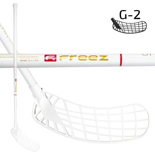 Florbalová hokejka FREEZ SPEAR 27 white-gold 103 round MB L - florbalová hůl