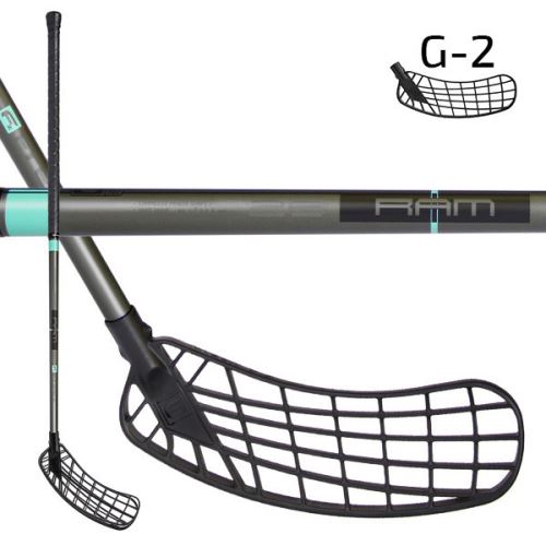 Floorball stick FREEZ RAM 26 antracite-mint  96 round MB R - Floorball stick for adults