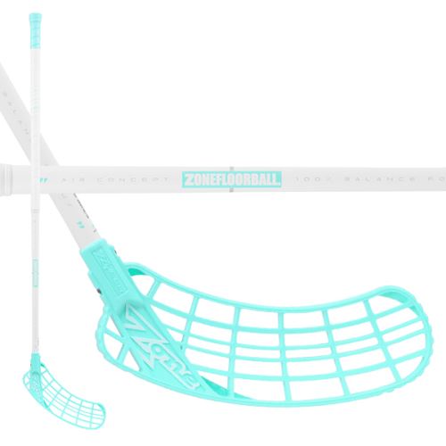 Florbalová hokejka ZONE ZUPER AIR SL 29 white/turquoise 96cm - florbalová hůl