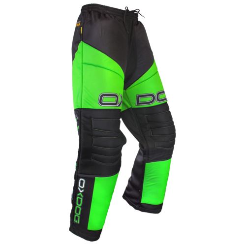 Brankářské florbalové kalhoty OXDOG VAPOR GOALIE PANTS black/green 110/120 - Brankářské kalhoty