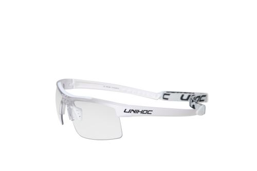 Floorball protection goggles UNIHOC EYEWEAR ENERGY senior crystal/white - Protection glasses