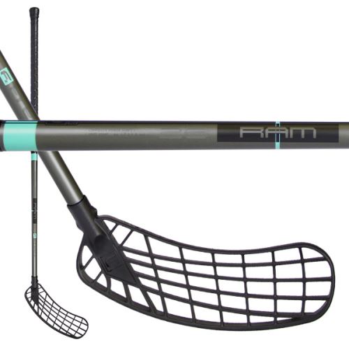 Floorball stick FREEZ RAM 26 antracite-mint round MB - Floorball stick for adults