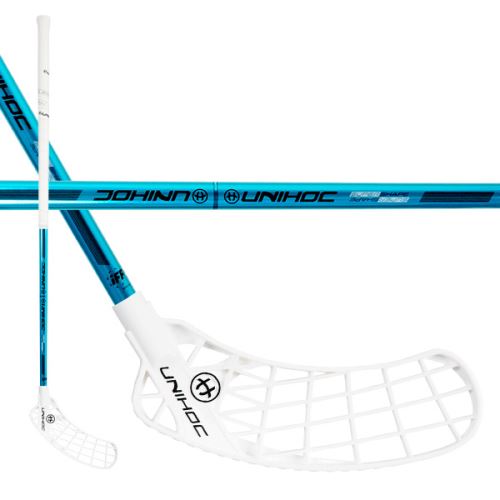 UNIHOC ICONIC Curve 1.0o 29 white/turq. 100cm L-21 - Floorball stick for adults