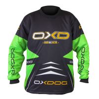 Floorball goalie jersey OXDOG VAPOR GOALIE SHIRT black/green 110/120 - Jersey