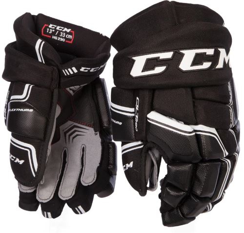 Hokejové rukavice CCM QUICKLITE 290 black/white senior - 14" - Rukavice