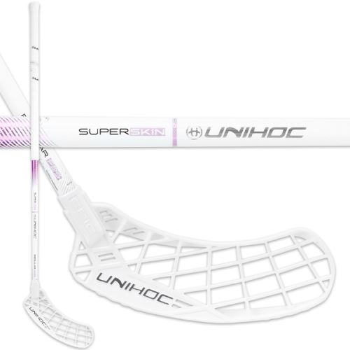 Florbalová hokejka UNIHOC EPIC SUPERSKIN REG 29 white/purple - florbalová hůl