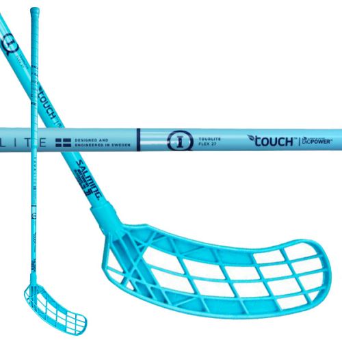 Florbalová hokejka SALMING Q1 Tourlite Touch Light Blue/Navy 96 (107 cm) Left - florbalová hůl
