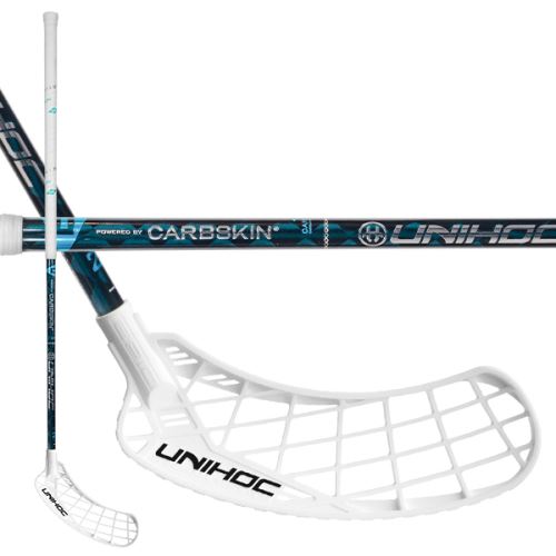 Florbalová hokejka UNIHOC Epic CarbSkin 26 turquoise 104cm R - florbalová hůl