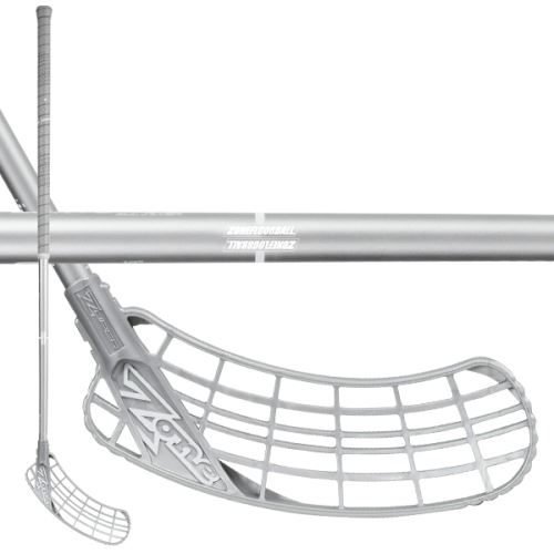Florbalová hokejka ZONE ZUPER AIR Curve 1.0° 28 silver 104cm R - florbalová hůl