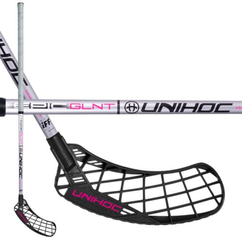 Florbalová hokejka UNIHOC EPIC GLNT Composite 30 silver 92cm R - florbalová hůl