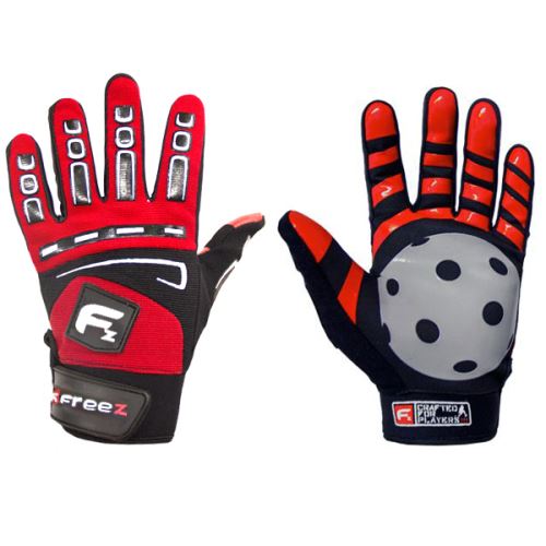 Floorball goalie gloves FREEZ G-50 GOALIE GLOVES red senior, XL - Gloves