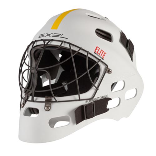 Brankárska florbalová helma EXEL ELITE HELMET senior/junior white - Brankářské masky