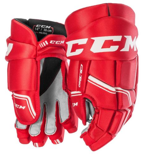 Hokejové rukavice CCM QUICKLITE 250 red/white junior - 12" - Rukavice