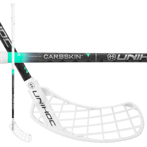 Florbalová hokejka UNIHOC SONIC CarbSkin 29 white/black 96cm - florbalová hůl