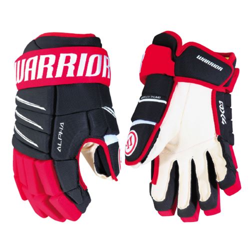Hokejové rukavice WARRIOR ALPHA QX4 black/red/white senior - 14" - Rukavice