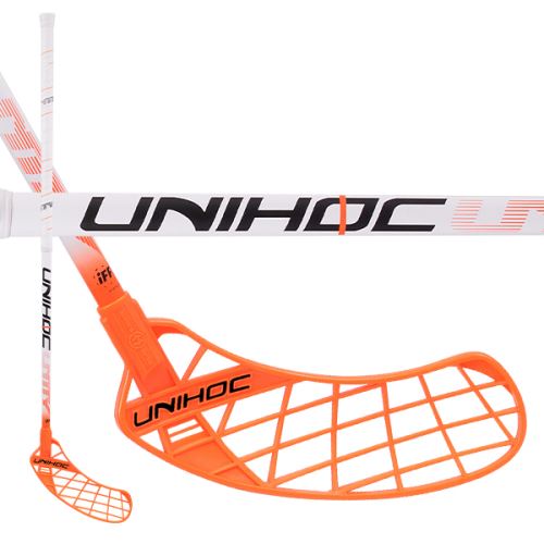 Florbalová hokejka UNIHOC Unity Feather Composite 28 white 100 cm R - florbalová hůl