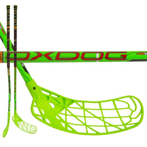 Floorball stick OXDOG CURVE 27 green 96 ROUND NB L '15 - Floorball stick for adults