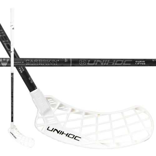 Florbalová hokejka UNIHOC EPIC CARBSKIN FL Curve 1.0o 26 black 96cm R-21 - florbalová hůl