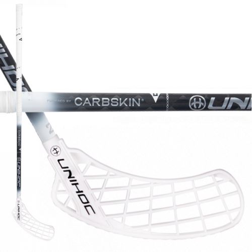 Florbalová hokejka UNIHOC Epic CarbSkin FL 26 white/grey 100cm R - florbalová hůl