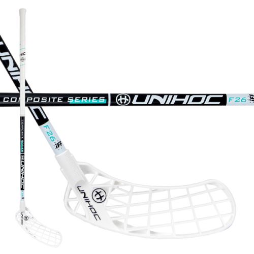 Florbalová hokejka UNIHOC ICONIC Composite 26 white/black 100cm L-21 - florbalová hůl