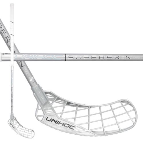 Florbalová hokejka UNIHOC Epic SuperSkin REG 26 white/silver - florbalová hůl