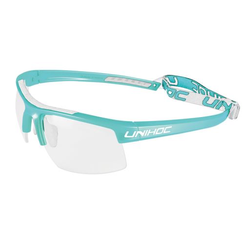 Ochranné brýle na florbal UNIHOC Eyewear ENERGY junior turquoise/white - Ochranné brýle