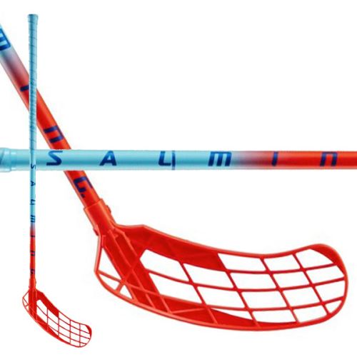 Florbalová hokejka SALMING Matrix 32 Light Blue/Red 87(98 L) - Dětské, juniorské florbalové hole
