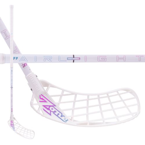 Florbalová hokejka ZONE HYPER AIRLIGHT 28 white/rainbow 100cm R - florbalová hůl