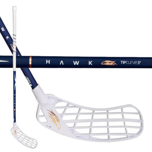 Florbalová hokejka SALMING Hawk X-shaft KZ TC 3° Navy/White 103 (114 cm) - florbalová hůl