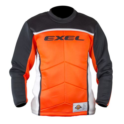 Floorball goalie jersey EXEL S60 GOALIE JERSEY junior orange/black - Jersey
