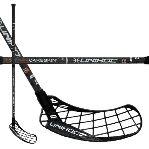 Florbalová hokejka UNIHOC Epic CarbSkin 29 black/orange 87cm R - Dětské, juniorské florbalové hole