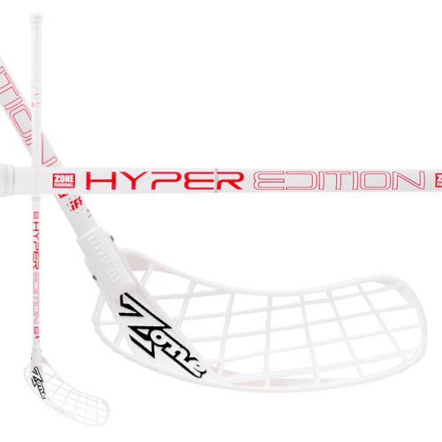 Florbalová hokejka ZONE HYPER Composite Light 29 white/red 87cm - Dětské, juniorské florbalové hole