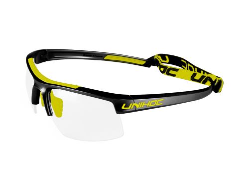 Ochranné brýle na florbal UNIHOC EYEWEAR ENERGY kids black/neon yellow - Ochranné brýle
