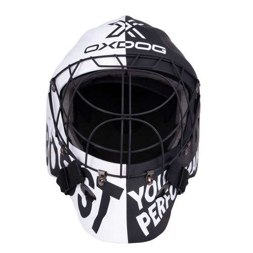 Brankárska florbalová helma OXDOG XGUARD HELMET SR Black&White - Brankářské masky