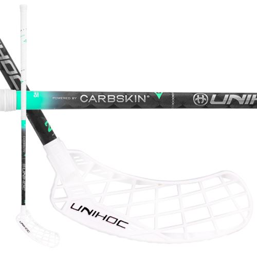 Florbalová hokejka UNIHOC EPIC CarbSkin FL 29 white/black 100cm R - florbalová hůl
